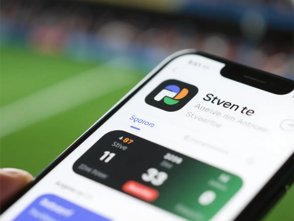 手機安裝與比分介面示意圖