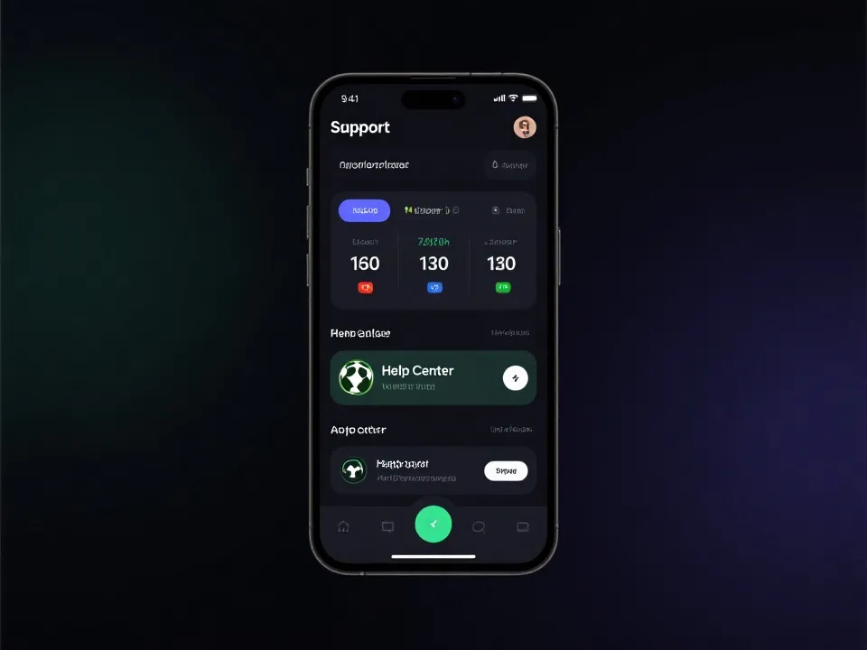 手機客服與賽事資訊介面示意圖