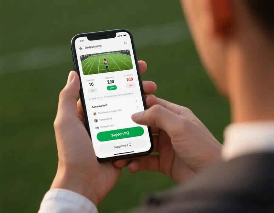 查看手機足球即時比分與常見問題示意圖